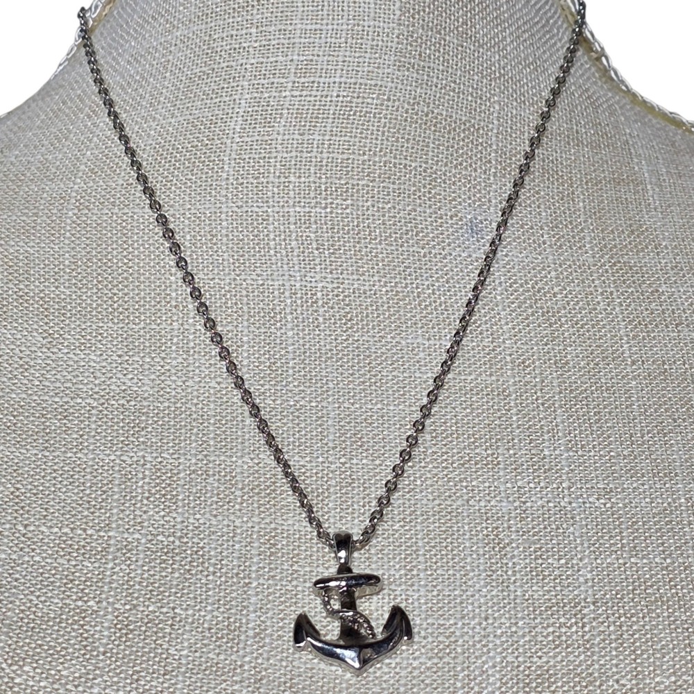 Anchor Pendant‎ Necklace Silver Tone Nautical Charm Jewelry
